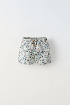 6-14 ANOS/ CALÇÕES BERMUDA DE BANHO PREGAS SURF-ZARA Best Sale