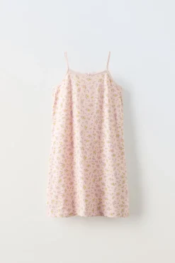 6-14 ANOS/ CAMISA DE DORMIR COM ALÇAS E FLORES-ZARA Hot
