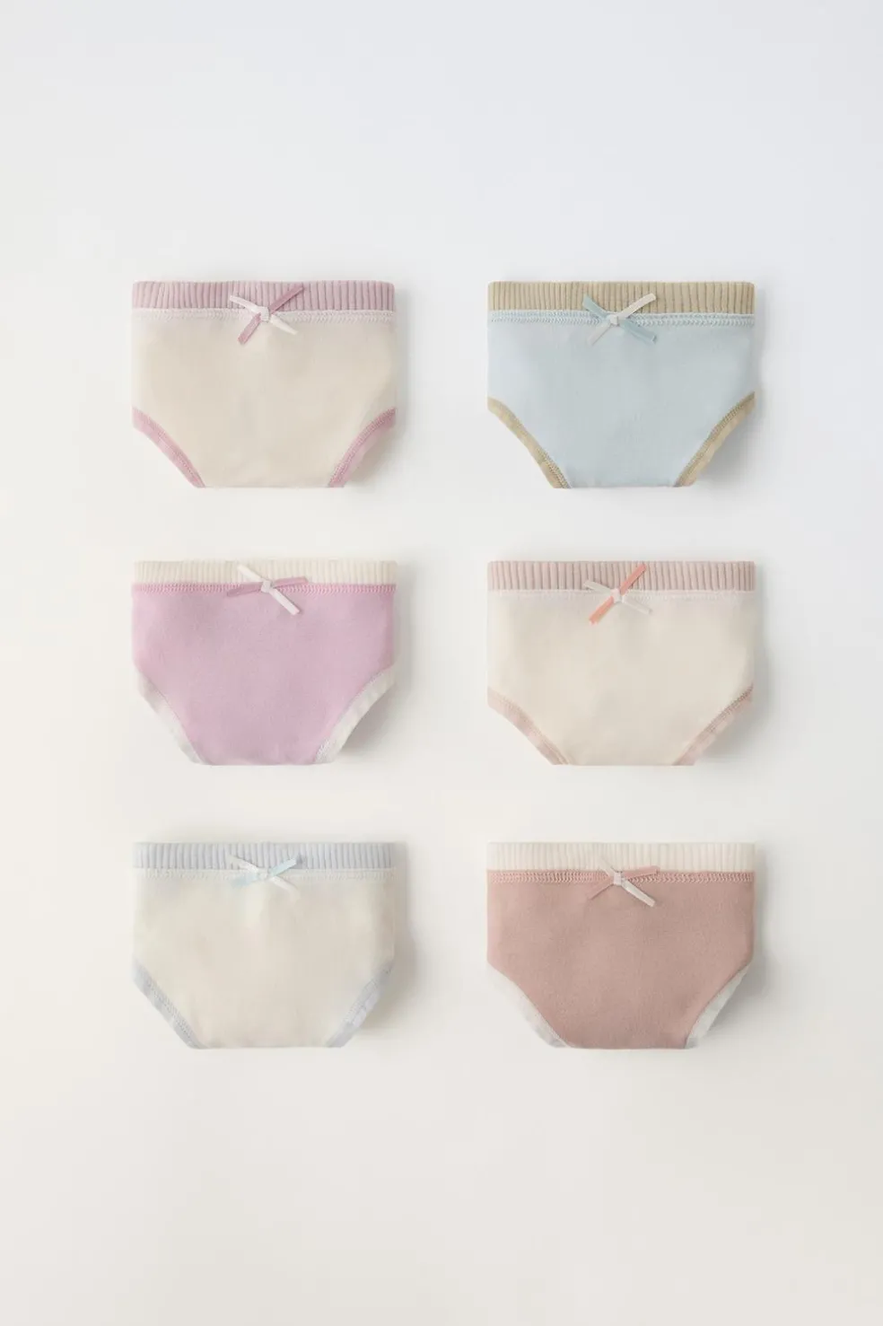 6-14 ANOS/ CONJUNTO DE SEIS CUECAS COM NERVURAS E LACINHO-ZARA Outlet