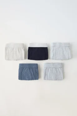6-14 ANOS/ PACK DE CINCO BOXERS AOS QUADRADOS E ÀS RISCAS-ZARA Best Sale