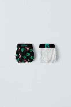 6-14 ANOS/ PACK DE DOIS BOXERS MINECRAFT © MOJANG AB. ™-ZARA Fashion