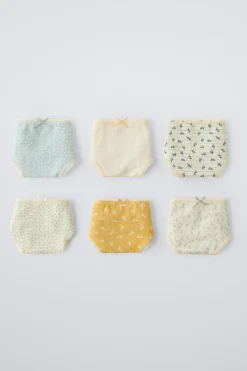 2-6 ANOS/ PACK DE SEIS CUECAS COM FLORES-ZARA Outlet