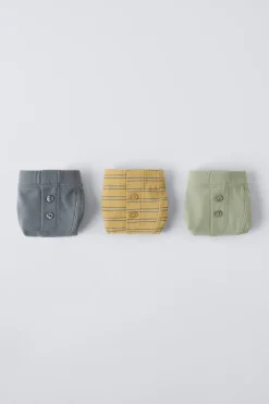 2-6 ANOS/ PACK DE TRÊS BOXERS ÀS RISCAS COM BOTÕES-ZARA Discount