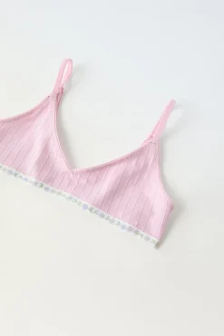 9-14 ANOS/ PACK DE TRÊS TOPS COM ESTRUTURA E FLORES-ZARA Cheap