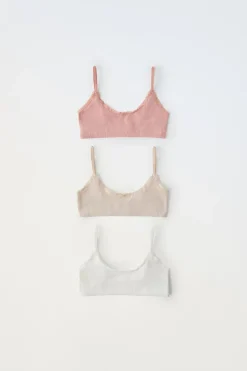 9-14 ANOS/ PACK DE TRÊS TOPS COM ESTRUTURA-ZARA Cheap