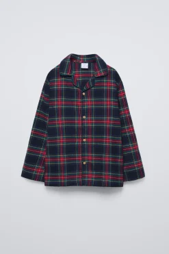 6-14 ANOS/ PIJAMA AOS QUADRADOS DE FLANELA-ZARA Hot