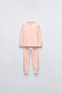 2-6 ANOS/ PIJAMA COM NERVURAS E LAÇOS-ZARA Best Sale