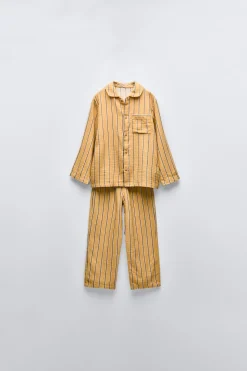 3-6 ANOS/ PIJAMA DE CAMISA ÀS RISCAS-ZARA New