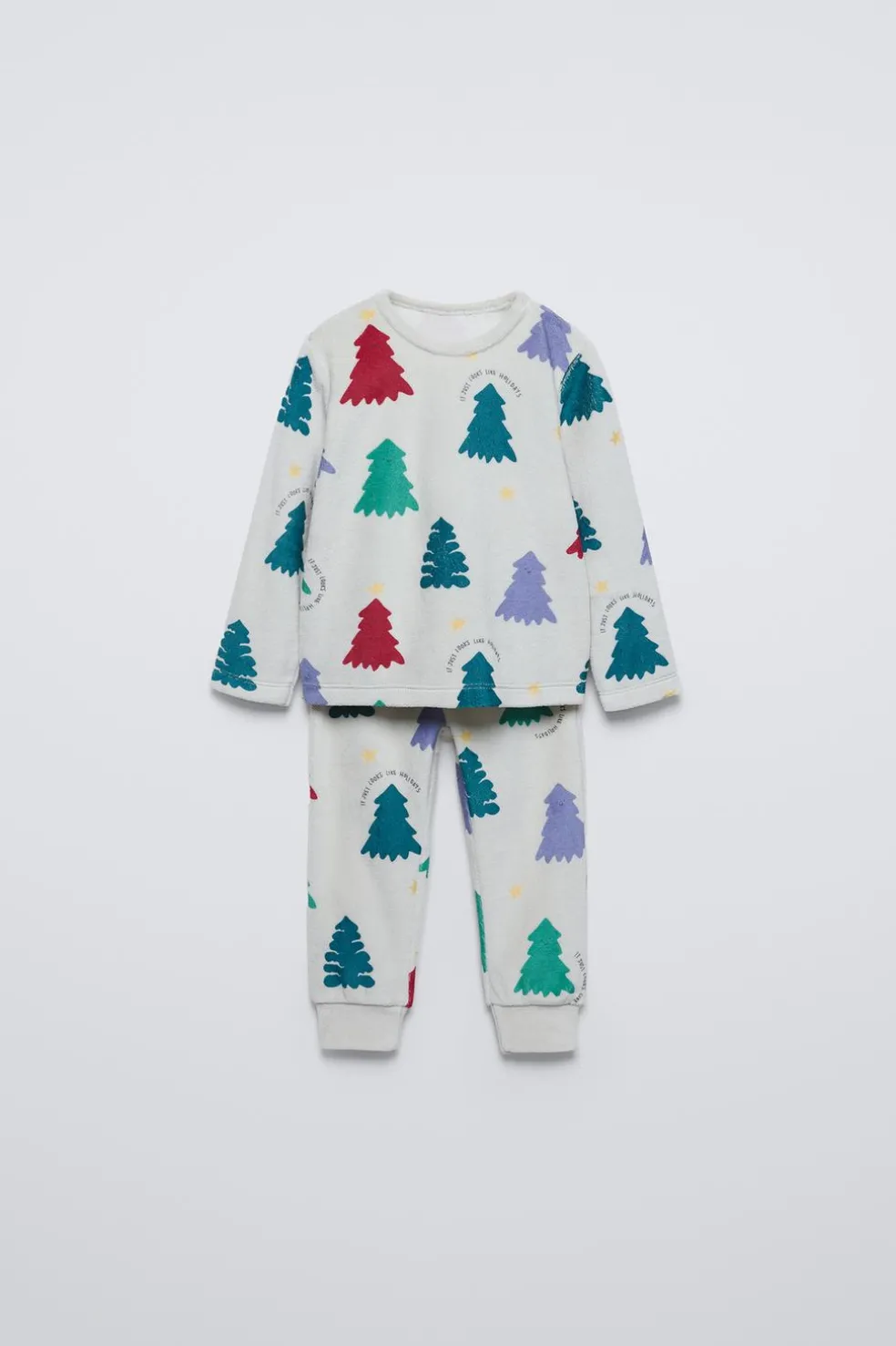 2-6 ANOS/ PIJAMA DE VELUDO COM ÁRVORES-ZARA Clearance