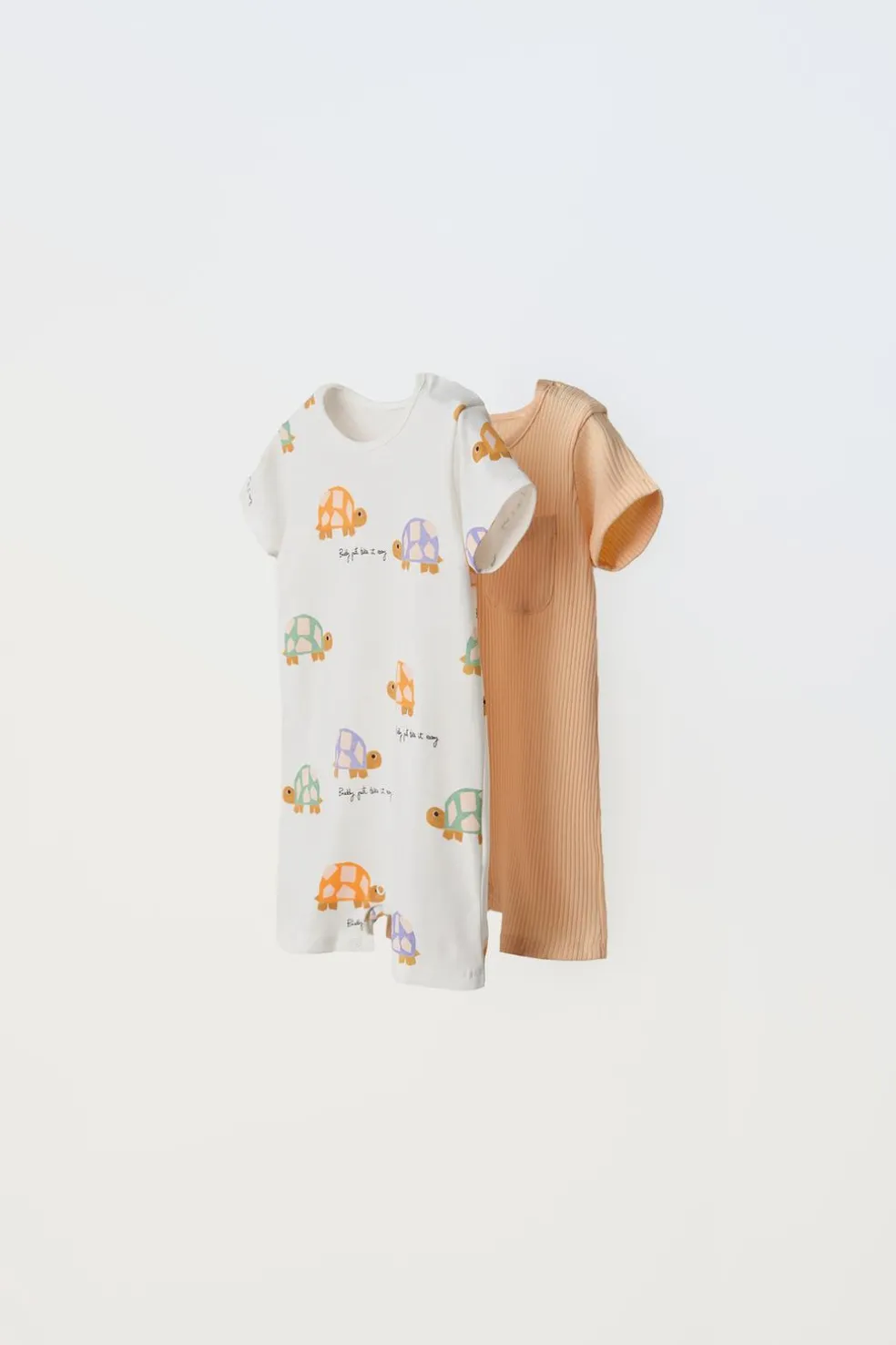 1-18 MESES/ PACK DE DOIS PIJAMAS CURTOS INTEIROS TARTARUGAS-ZARA New