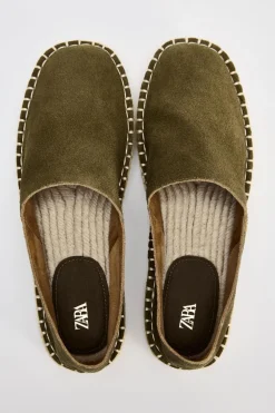 ZARA Sapatos^ALPERGATA EM PELE Castanho