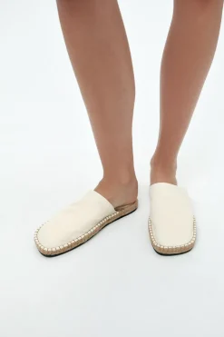 ZARA Sapatos^ALPERGATA MULE DE PELE Branco