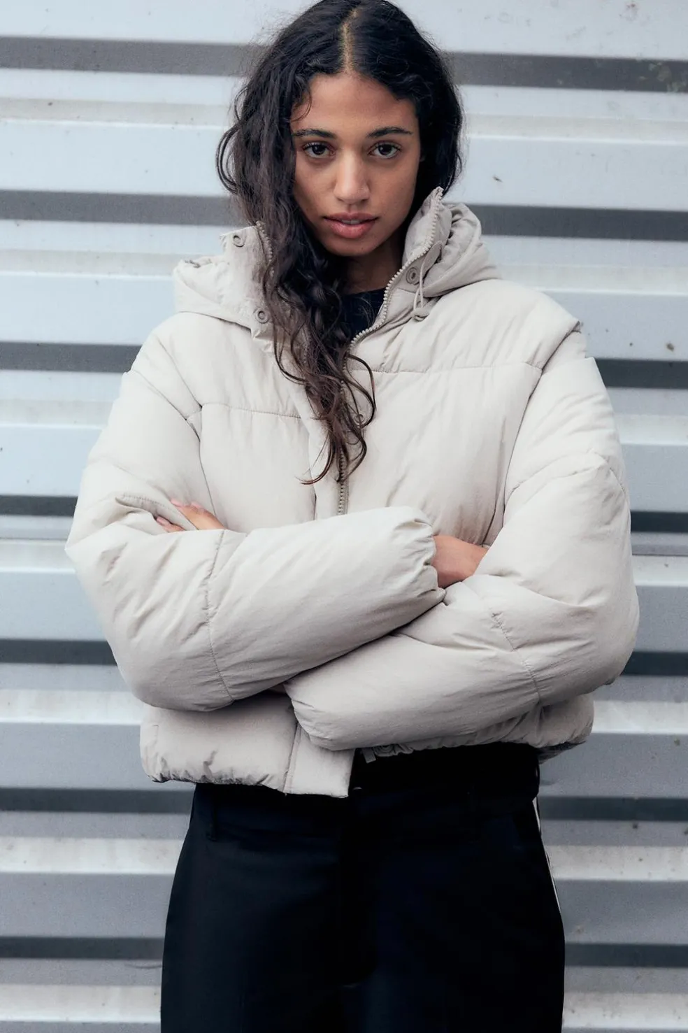 ZARA Winter Layersnew|Sobretudos / Anoraques^ANORAQUE ACOLCHOADO IMPERMEÁVEL Cru