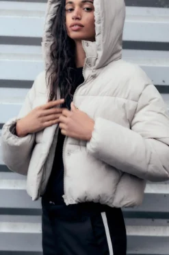 ZARA Winter Layersnew|Sobretudos / Anoraques^ANORAQUE ACOLCHOADO IMPERMEÁVEL Cru