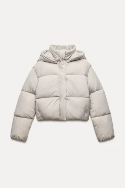ZARA Winter Layersnew|Sobretudos / Anoraques^ANORAQUE ACOLCHOADO IMPERMEÁVEL Cru