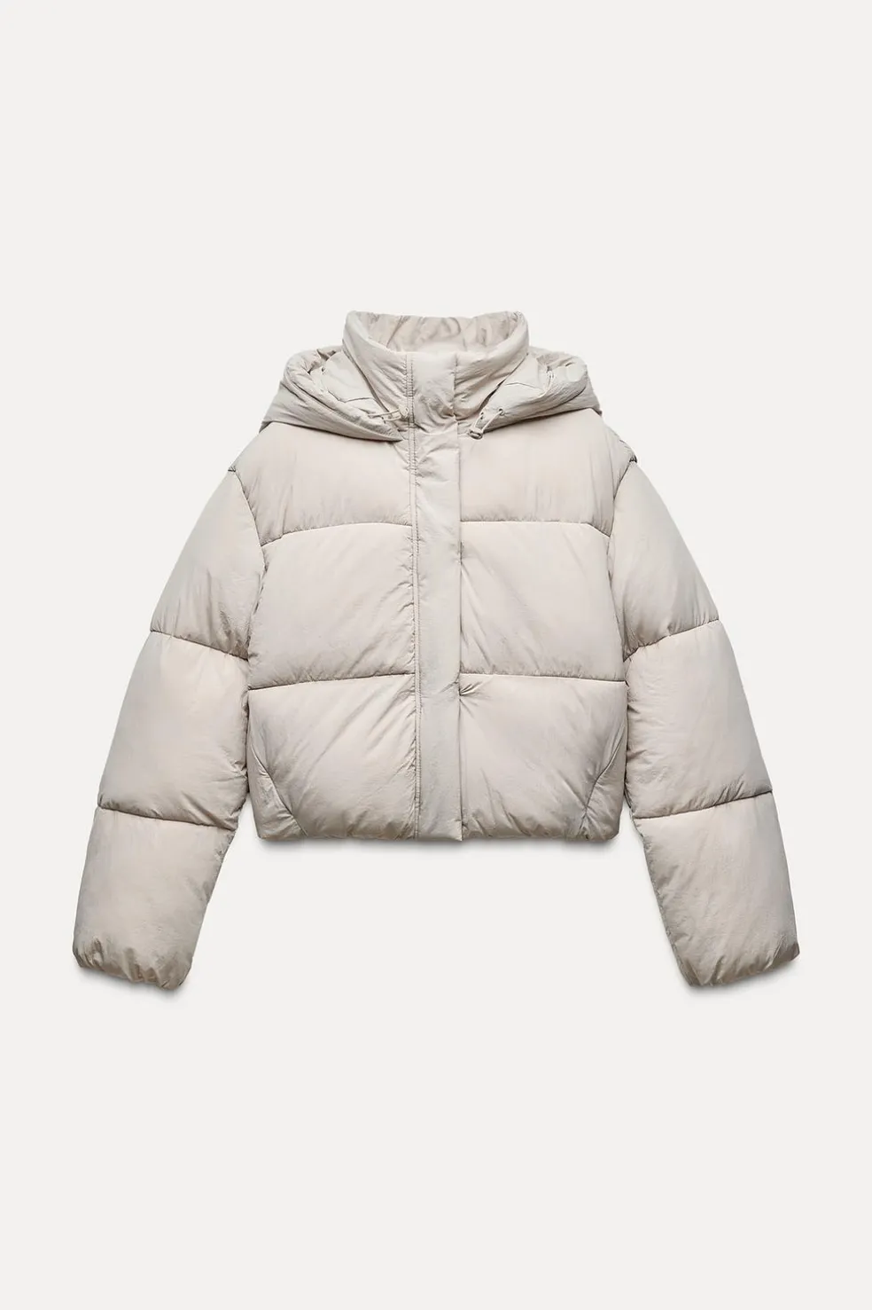 ZARA Winter Layersnew|Sobretudos / Anoraques^ANORAQUE ACOLCHOADO IMPERMEÁVEL Cru