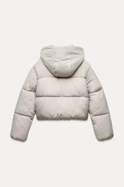 ZARA Winter Layersnew|Sobretudos / Anoraques^ANORAQUE ACOLCHOADO IMPERMEÁVEL Cru