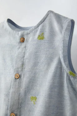 BABYGRO COM BORDADO DE PALMEIRAS-ZARA Flash Sale