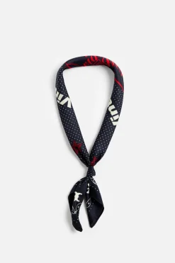 ZARA Acessórios^BANDANA ESTAMPADA COM TEXTO Preto