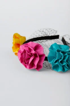 BANDOLETE DISFARCE COM FLORES E MESH-ZARA Best