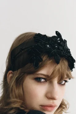 ZARA Acessórios / Bijuteria|Lingerie^BANDOLETE REDE FLORES COM BRILHO Preto