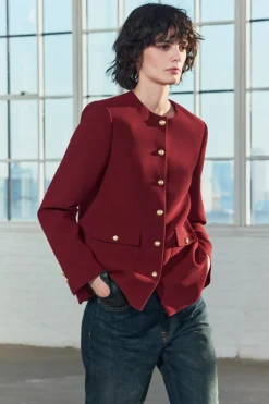 ZARA Blazers / Coletes^BLAZER BOTÕES ZW COLLECTION Borgonha