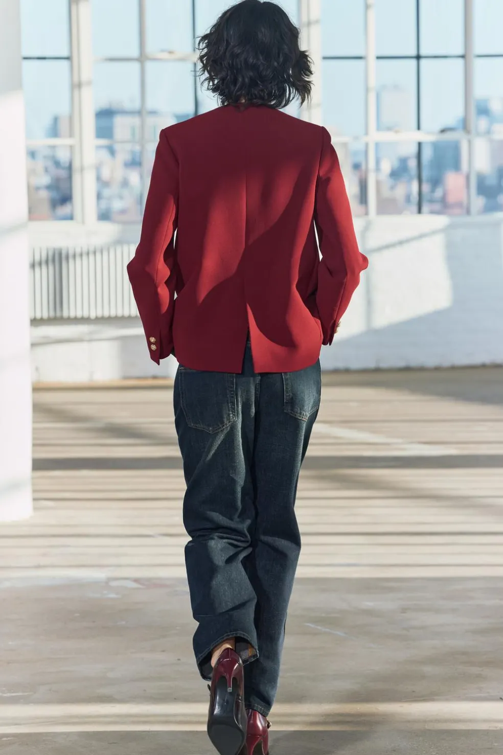 ZARA Blazers / Coletes^BLAZER BOTÕES ZW COLLECTION Borgonha