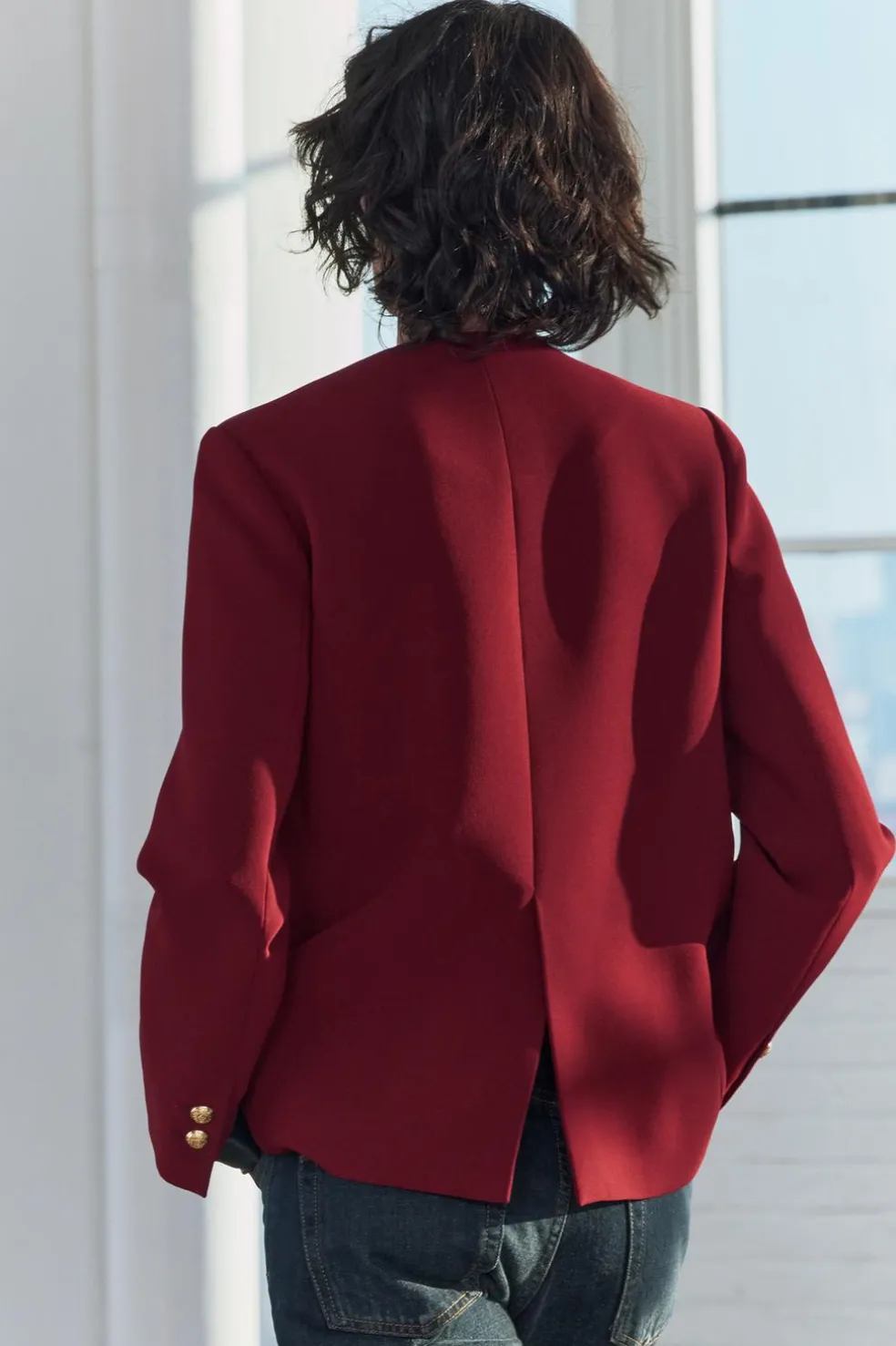 ZARA Blazers / Coletes^BLAZER BOTÕES ZW COLLECTION Borgonha