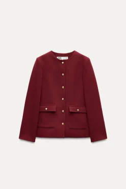 ZARA Blazers / Coletes^BLAZER BOTÕES ZW COLLECTION Borgonha