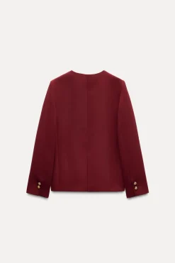 ZARA Blazers / Coletes^BLAZER BOTÕES ZW COLLECTION Borgonha