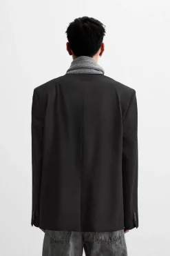 ZARA Blazers^BLAZER COM ESTRUTURA TWILL Preto