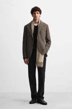 ZARA Blazers^BLAZER COM ESTRUTURA TWILL Torrado-escuro