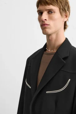 ZARA Blazers^BLAZER COM LINHAS VIVAS EM CONTRASTE Preto