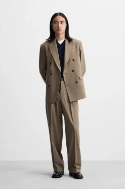 ZARA Blazers^BLAZER CRUZADO DE FATO Castanho / Toupeira
