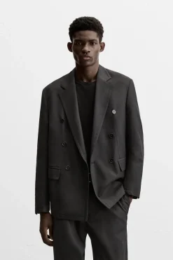 ZARA Blazers^BLAZER CRUZADO DE FATO Preto