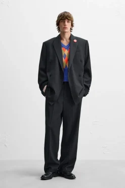 ZARA Blazers^BLAZER CRUZADO FATO X HARRY LAMBERT Azul-marinho
