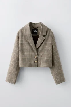 BLAZER CURTO AOS QUADRADOS-ZARA Hot