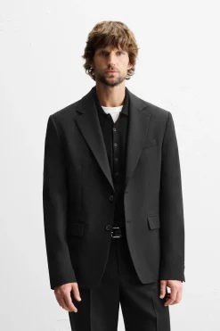 ZARA Blazers^BLAZER DE FATO COM LÃ Preto