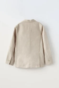 BLAZER DE FATO COM LINHO-ZARA Store
