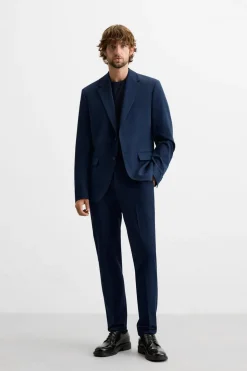 ZARA Blazers^BLAZER DE FATO CONFORTO Azulão