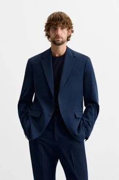 ZARA Blazers^BLAZER DE FATO CONFORTO Azulão
