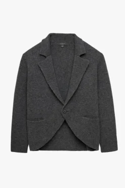 ZARA Camisola / Casacos|Blazers^BLAZER DE MALHA LÃ X STEFANO PILATI Cinzento-vigoré