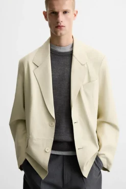 ZARA Pele|Blazers^BLAZER DE PELE LIMITED EDITION Cru