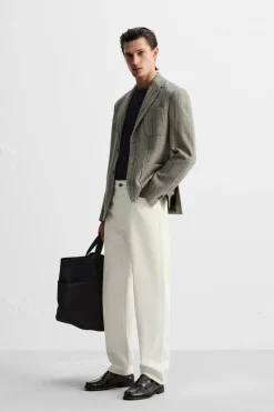 ZARA Blazers^BLAZER ESPIGA ALGODÃO - LÃ Terra