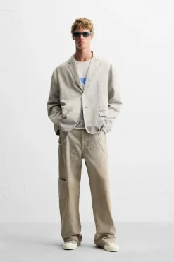 ZARA Blazers^BLAZER ESTRUTURA LAVADA Cinzento-claro