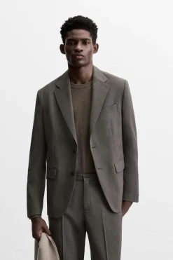 ZARA Blazers^BLAZER FATO QUADRADOS Castanho