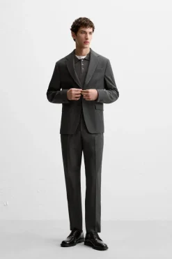 ZARA Blazers^BLAZER FATO QUADRADOS Cinzento-antracite