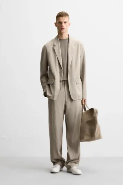 ZARA Blazers^BLAZER FLUIDO DE FATO Cinzentos