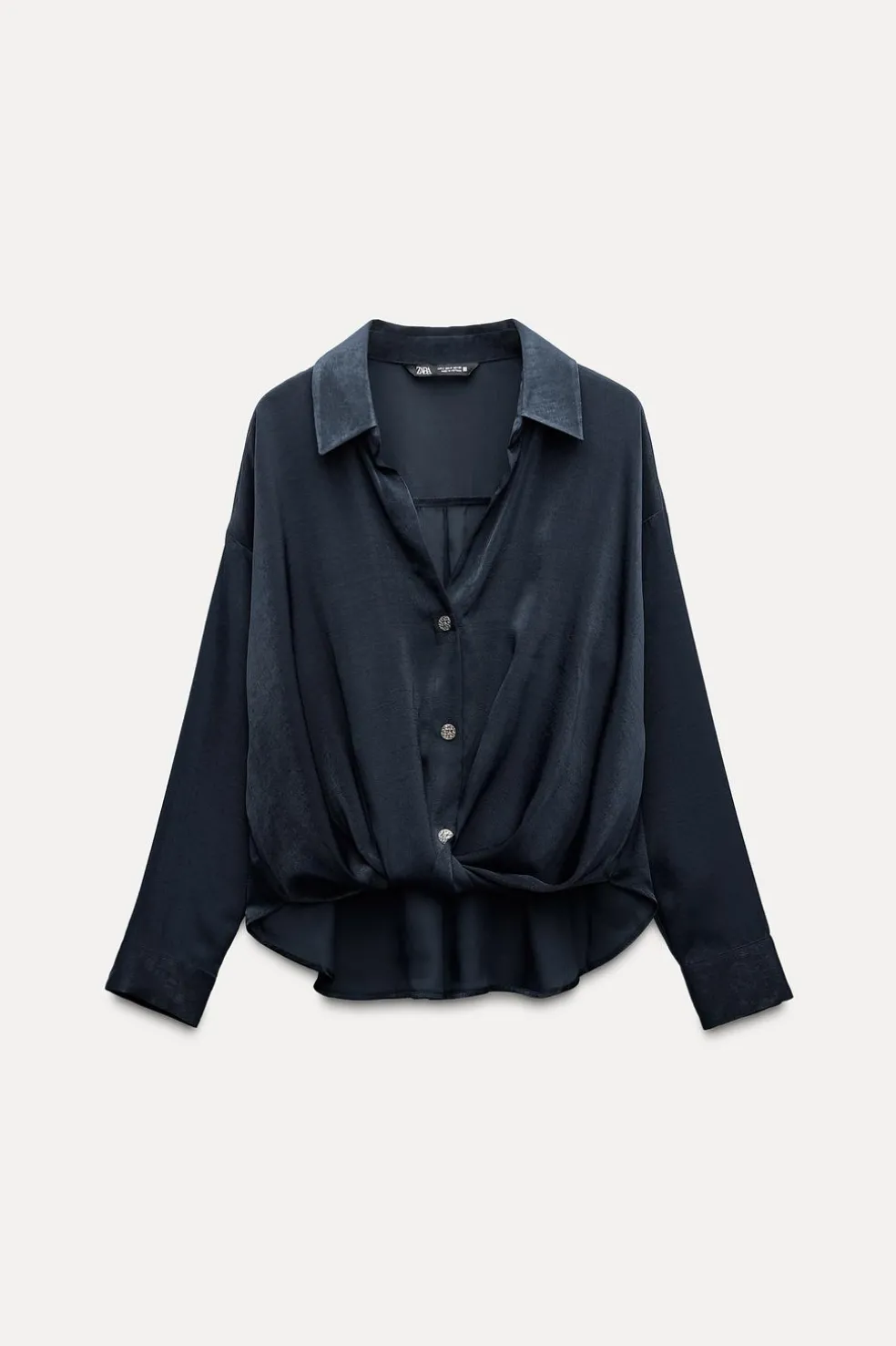 ZARA Camisas / Blusas^BLUSA ACETINADA NÓ Azul