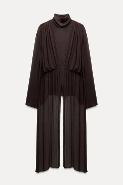 ZARA Camisas / Blusas^BLUSA ASSIMÉTRICA ZW COLLECTION Grená-escuro